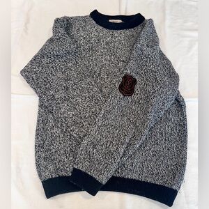 Vintage 80s 90s Valentino Jeans Men's Gray and Black Sweater